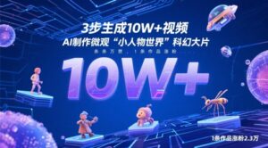 3步形成10W 短视频，AI制做外部经济“平凡人全球”科幻片，一条条万赞，1条著作增粉2.3W-沐颜网创资源