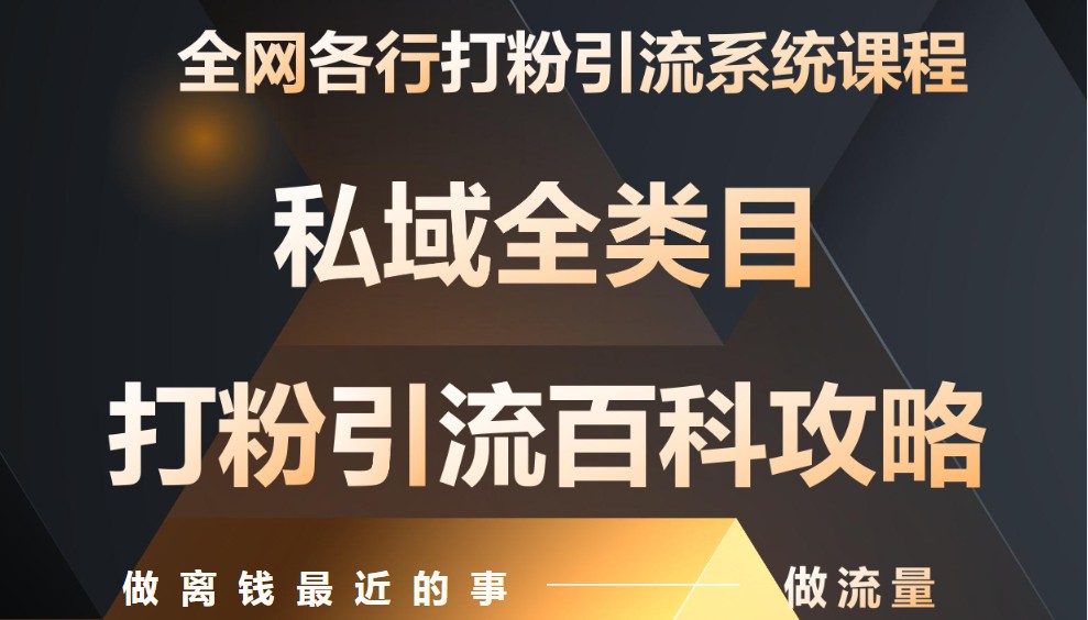 月入9万：各大网站唯一公域磨粉引流方法神课，零基础从零陪你引流变现-沐颜网创资源