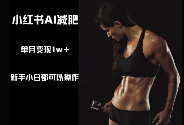 小红书的AI减肥瘦身，新手入门都能够实际操作，单月转现1w-沐颜网创资源