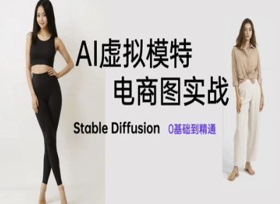 AI模拟女模特电子商务图实战演练，AI美术绘画Stable Diffusion 0基本到熟练-沐颜网创资源