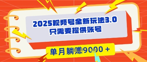 2025年微信视频号全新玩法3.0，实际操作爆品成本低， 团队赋能，单月入9k-沐颜网创资源