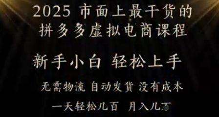25年最干货的拼多多平台虚似电商课程，新手快速上手，月入了w仅仅门坎!虚似电子商务，如皓月见青天-沐颜网创资源