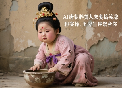 AI唐代胖美人夫妻搞笑增粉实际操作，五分钟教会我们-沐颜网创资源
