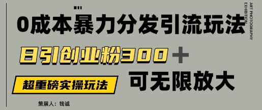 使用价值5980的0成本费暴力行为引流方法游戏玩法，日引自主创业粉300 ，可放大化-沐颜网创资源