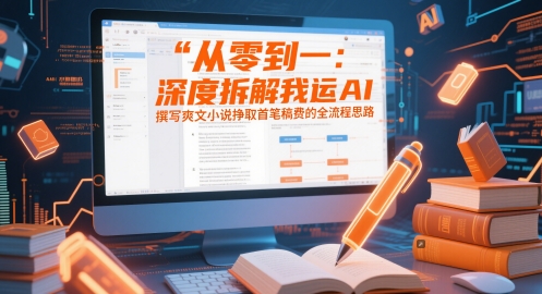 从零到一：深层拆卸我应用AI编写爽文小说赚取首单稿酬等各个环节构思-沐颜网创资源