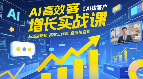 AI高效率拓客提高实战演练课，AI寻找客户 公域自动化技术 高效率工作流引擎 直播间快转现-沐颜网创资源