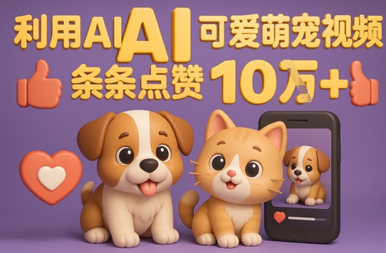 能骗得全面的AI萌宠视频制做攻略大全：从0到 2W粉的爆款登陆密码-沐颜网创资源