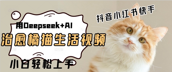 疯狂火爆，用Deepseek+AI做治愈橘猫系列视频，小白轻松制作+快速拿到结果-沐颜网创资源