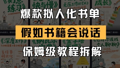 全新爆品拟人推荐书单游戏玩法，倘若书本会讲话，家庭保姆级实例教程-沐颜网创资源