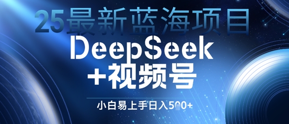 25全新蓝海项目DeepSeek 微信视频号，新手上手快日入多张-沐颜网创资源
