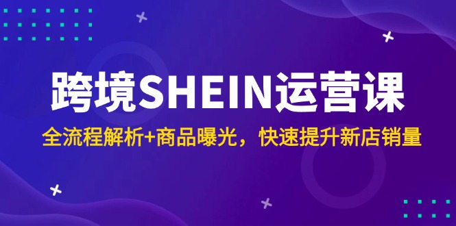 跨境电商SHEIN运营课，全过程分析 产品曝出，快速升级新店开业销售量-沐颜网创资源