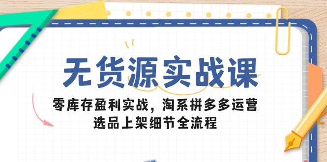 无货源电商实战演练课：零库存赢利实战演练，淘宝拼多多运营，选款发布小细节全过程-沐颜网创资源