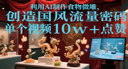 运用AI烹饪食物微刻，造就国韵总流量登陆密码，单独短视频10w 关注点赞-沐颜网创资源