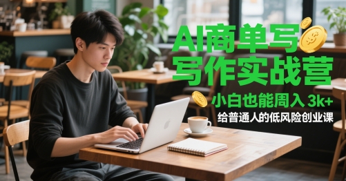 AI商单创作实战营，新手也可以周入3k ，给普通人低风险创业课-沐颜网创资源