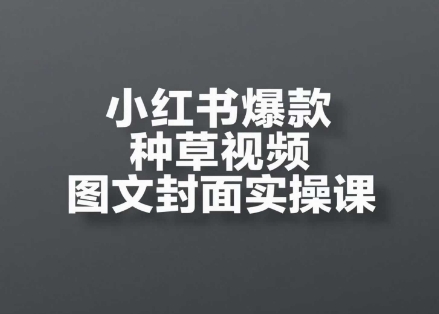小红书爆款种草视频图文并茂封面图实操课，开实体店、选款、引流方法、转现全过程-沐颜网创资源