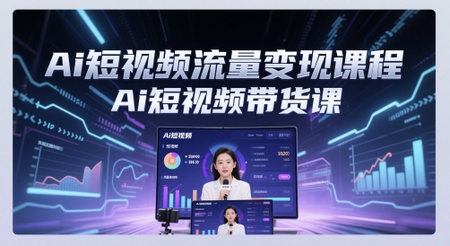 Ai自媒体流量转现课程内容，Ai短视频卖货课-沐颜网创资源