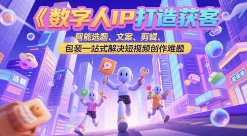 虚拟数字人IP打造出拓客转现实操课，智能化论文选题、创意文案、视频剪辑、外包装一站式解决视频创作难点-沐颜网创资源