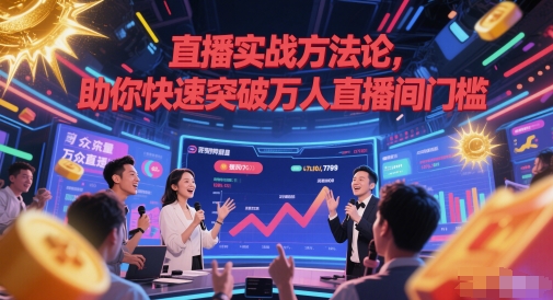 直播间实战演练科学方法论，帮助你快速突破万人直播间门坎-沐颜网创资源