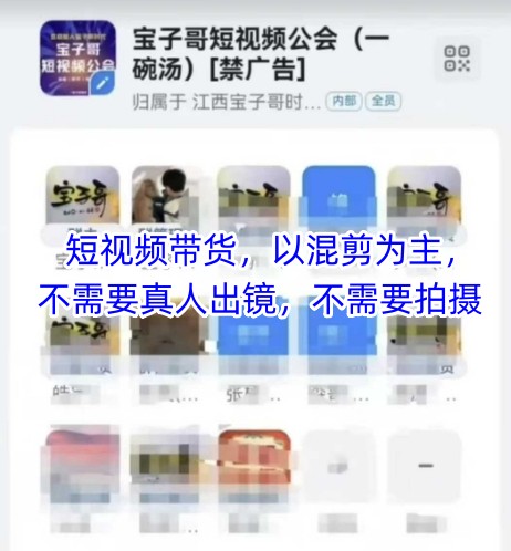 集美们哥头顶部精英团队短视频卖货，以剪辑为主导，不用真人出镜，不用拍照【升级】-沐颜网创资源