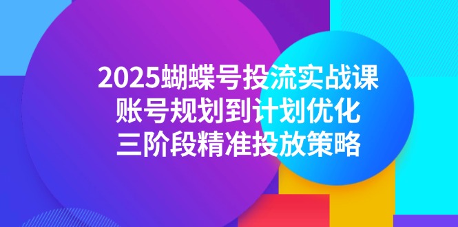 2025彩蝶号投流实战演练课，账户规划到方案提升，三阶段精准推送对策-沐颜网创资源