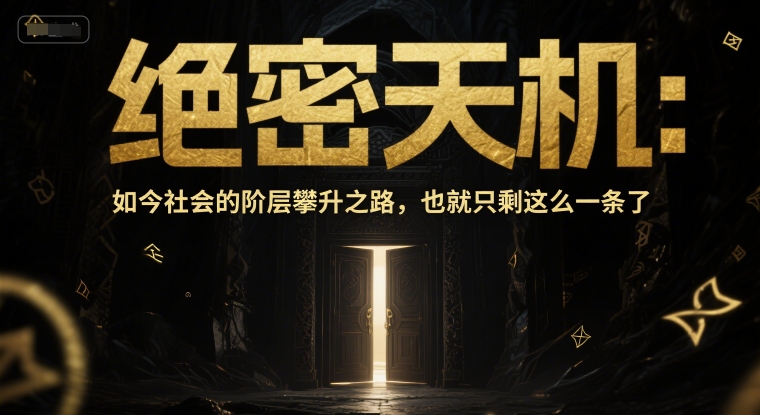 付费文章：机密天玑：现在这个社会的阶级飙升之途，也就只剩下这么一条了-沐颜网创资源