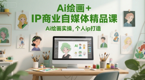 Ai美术绘画 IP商业服务自媒体平台精品课程，Ai美术绘画实际操作，本人ip打造出-沐颜网创资源