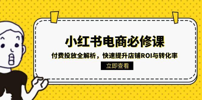 小红书电商必修课：付费投放全解析，快速提升店铺ROI与转化率-沐颜网创资源