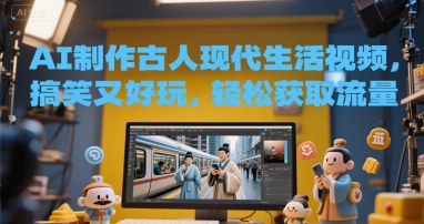 AI制作古人现代生活视频，搞笑又好玩，轻松获取流量-沐颜网创资源