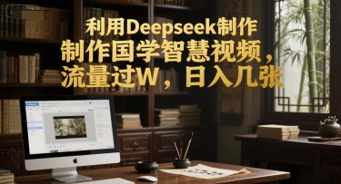 用 Deepseek 制作国学智慧类视频，流量轻松过W，每日收入可观-沐颜网创资源