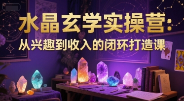 水晶玄学实操营：从兴趣到收入的闭环打造课-沐颜网创资源
