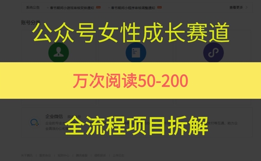 公众号女性赛道，最近爆火系列，条条作品阅读量10w+-沐颜网创资源
