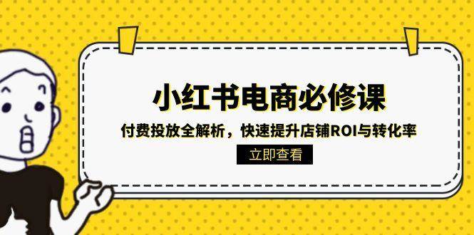 小红书电商必修课：付费投放全解析，快速提升店铺ROI与转化率-沐颜网创资源