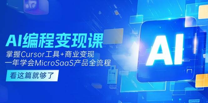 AI编程变现课：掌握Cursor工具+商业变现，一年学会MicroSaaS产品全流程-沐颜网创资源