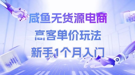 咸鱼无货源电商，高客单价玩法，新手1个月入门-沐颜网创资源