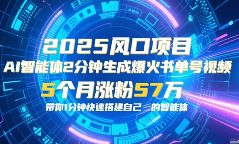 AI智能体2分钟一键生成爆火书单号原创视频，5个月涨粉57w，带你零代码1分钟搭建智能体-沐颜网创资源