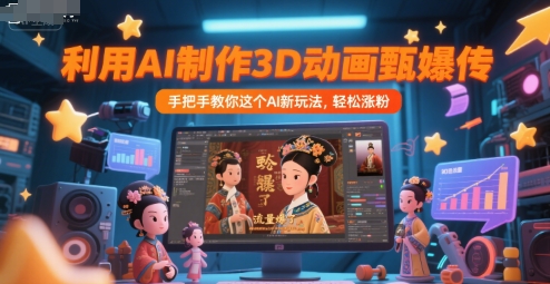利用AI制作3D动画甄嬛传，流量爆了，手把手教你这个AI新玩法，轻松涨粉-沐颜网创资源