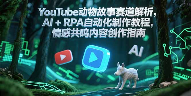 YouTube动物故事赛道解析，AI+RPA自动化制作教程，情感共鸣内容创作指南-沐颜网创资源