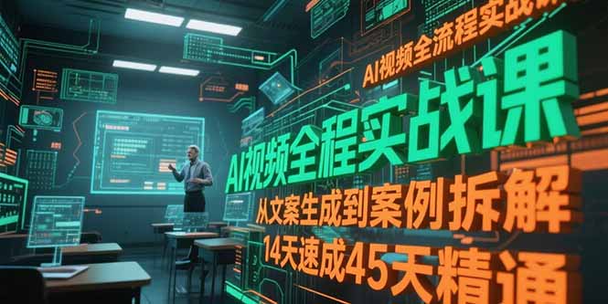 AI视频全流程实战课，从文案生成到案例拆解，14天速成45天精通-沐颜网创资源
