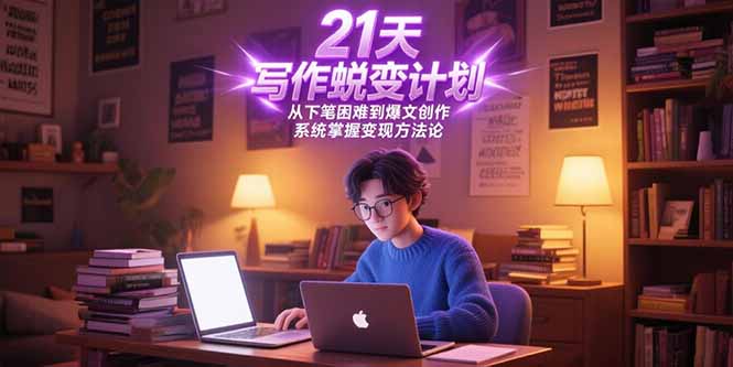 21天写作蜕变计划，从下笔困难到爆文创作，系统掌握变现方法论-沐颜网创资源