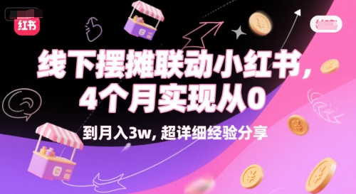 线下摆摊联动小红书，4 个月实现从 0 到月入3w，超详细经验分享-沐颜网创资源