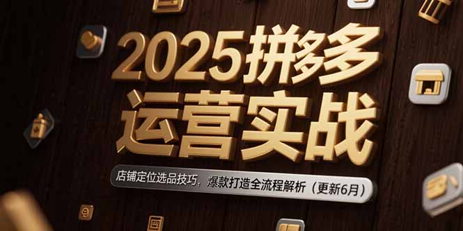 2025拼多多运营实战：店铺定位选品技巧，爆款打造全流程解析-沐颜网创资源