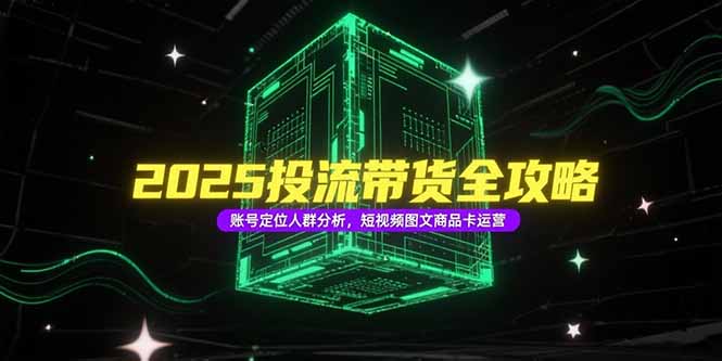 2025投流带货全攻略，账号定位人群分析，短视频图文商品卡运营-沐颜网创资源