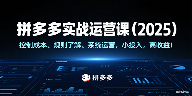 拼多多实战运营课，控制成本、规则了解、系统运营，小投入，高收益！-沐颜网创资源