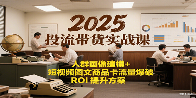 2025投流带货实战课：人群画像建模+短视频图文商品卡流量爆破ROI提升方案-沐颜网创资源