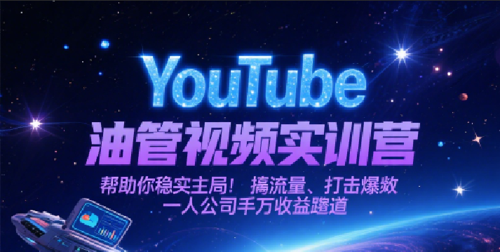 YouTube油管视频实训营，帮助你稳入局、搞流量、打爆款，一人公司千万收益赛道-沐颜网创资源