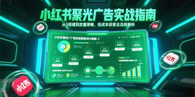 小红书聚光广告实战指南，从0搭建到放量策略，低成本获客全流程解析-沐颜网创资源
