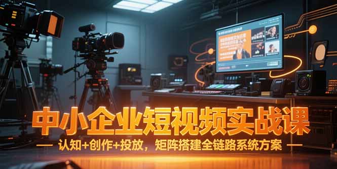 中小企业短视频实战课，认知+创作+投放，矩阵搭建全链路系统方案-沐颜网创资源