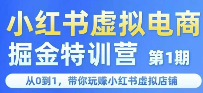 小红书虚拟电商掘金特训营第1期，从0到1，带你玩转小红书虚拟店铺-沐颜网创资源