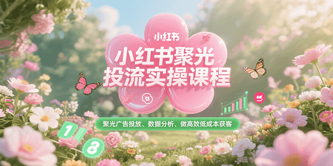 小红书聚光投流实操课程，聚光广告投放、数据分析、做高效低成本获客-沐颜网创资源