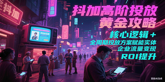 抖加高阶投放黄金攻略：核心逻辑全周期投放方案赋能实体企业流量变现 ROI 提升-沐颜网创资源